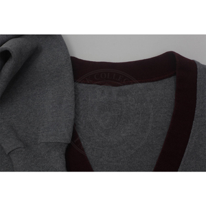 Cardigan en acrylique tricoté pour fraternité et sororité, pull unisexe à col en V avec logo brodé grec, manches longues, tenue universitaire - Product Image 5