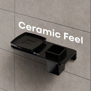 Bathroom Hardware Double Large Square Soap <b>Dish</b> Metal Mounting Bracket Dual <b>Glass</b> Soap Holder for Contemporary Washroom Design - Product Image 3