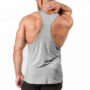 <b>Men's</b> Solid Color Breathable Polyester Tank Top O-Neck Casual Workout <b>Singlet</b> Knitted Sport Wear - Product Image 5