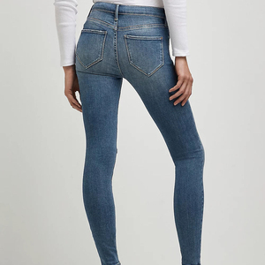 2026 Winter Lace up High Street Style Distressed Pencil <b>Jeans</b> for Women Breathable Plus Size Denim Pants breathable OEM - Product Image 3