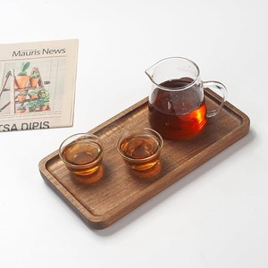 Bandeja de Servir de Madera de Acacia con Asas |   Bandeja Rectangular de Madera para Té y Café para Uso en el Hogar y Hoteles - Product Image 1
