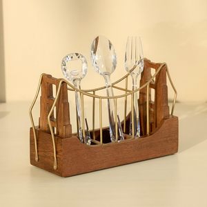 Porte-cuillères en bois pour table à manger, porte-spatules pour cuisine et restaurant, organisateur de cuillères pour table de bureau, organisateur de couverts - Product Image 5