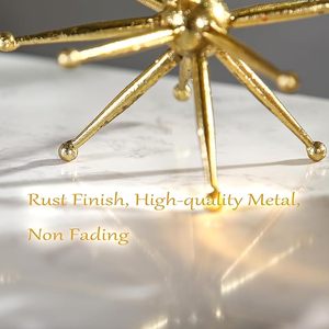 Decorative Metal Starburst <b>Sphere</b> Tabletop Sculpture Abstract <b>Ball</b> Home Decor Accent for Living Room Office Shelves - Product Image 3