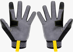Gants de sécurité pour mécaniciens Adiha Impex, respirants, résistants à la chaleur, 8 mil, taille XL, noir et gris avec surpiqûres jaunes, sur mesure - Product Image 2