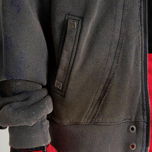 Nouveaux sweats à capuche pour hommes, design tendance, couleur unie, basiques, en coton mélangé, broderie effet vieilli, dernier design. - Product Image 3