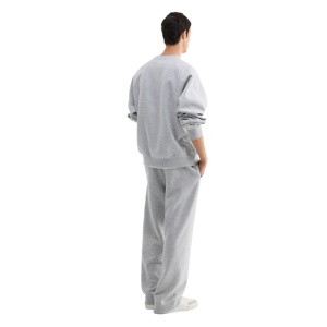 Conjunto de Sudadera y Pantalón Oversize de Algodón Grueso de 340 GSM con Cuello Redondo, Suave y Cálido, Estilo Urbano Informal, Sin Impuestos en EE. UU. - Product Image 2