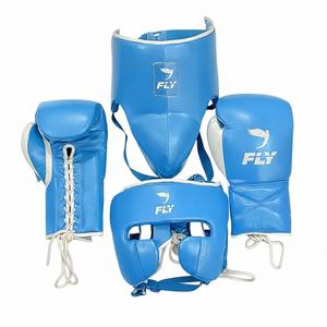 New Multi Color Fly Boxing Sets Gloves <b>Head</b> & Groin Genuine Leather <b>Training</b> & Sparring Muay Thai Kickboxing MMA Fighting Gear - Product Image 1