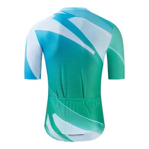 Maillot de Ciclismo para Hombre, Degradado Verde Menta y Teal, Diseño Gráfico Ondulado, Sublimado, Manga Corta, Profesional, para Bicicleta de Carretera - Product Image 3