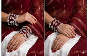 2026 New Arrival Professional Handcrafted Indian Wedding Bridal Chudiya <b>Sets</b> Silver Plated Trendy Geometric Kashmiri <b>Bangles</b> - Product Image 5
