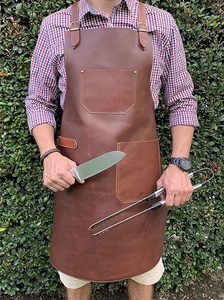 Dây Da Có Thể Điều Chỉnh Tùy Chỉnh Logo Tạp Dề Hội Thảo Tạp Dề Bếp BBQ Cho Unisex - Product Image 3