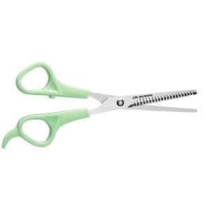 Professional 6-Inch Green Hair Cutting Scissors and Thinning Shears Set 2-Pack Stainless Steel Hair Styling Tools with Comb - Product Image 4