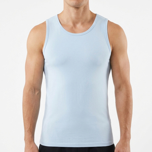 Camiseta sin Mangas de Punto Informal de Alta Calidad en Poliéster/Algodón para Hombre |   Camisa sin mangas transpirable para verano |   Chaleco de Gimnasio con Logotipo Personalizado - Product Image 3