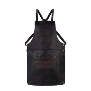 Durable Leather Apron with <b>Tool</b> Pockets for Workshop <b>BBQ</b> Grill Adjustable Straps Wholesale Supplier LPN-0294 - Product Image 1
