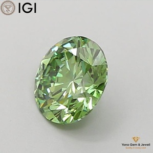Diamante Cultivado en Laboratorio CVD de 6.40 MM, Corte Redondo, Color Verde Intenso, Claridad VS2, 1.00 Quilates, con Certificado IGI para Joyería Premium - Product Image 5