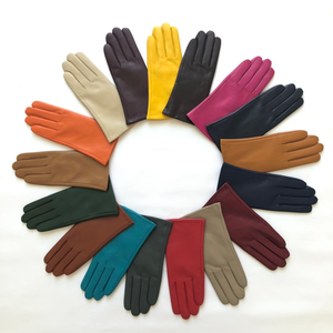 Guantes de piel de oveja clásicos de estilo liso y coloridos al por mayor, de moda para invierno, antipilling, con detección táctil - Product Image 1