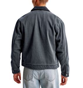 แจ็กเก็ตยีนส์ผ้าทอลายทแยงผ้าแคนวาสซักได้มีซิปด้านหน้าออกแบบได้ตามต้องการล่าสุด - Product Image 2