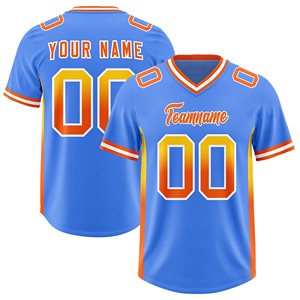 Jersey de Fútbol Americano Universitario con Cuello en V, Mezcla de Poliéster y Spandex, Costuras Personalizadas, Secado Rápido, Adhesivo de Transferencia Personalizado, Entrega Rápida - Product Image 6