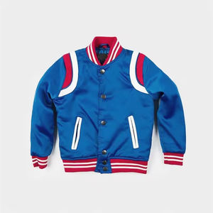 Chaqueta Bomber de Seda Satinada Unisex Personalizada al por Mayor, Chaquetas Varsity de Béisbol para Hombre - Product Image 1