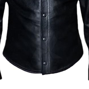 100% Silk Leather Men's Plus Size Winter <b>Long</b> <b>Sleeve</b> Black Satin <b>Undershirt</b> T-Shirt Breathable Embroidered Stand Collar - Product Image 5