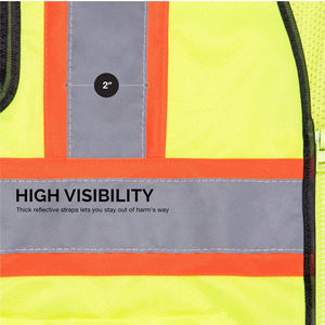 Gilet de sécurité réfléchissant personnalisé en gros, fabricant OEM, fournisseur, tissu polyester 120-160 GSM, marque privée, approvisionnement en vrac - Product Image 5