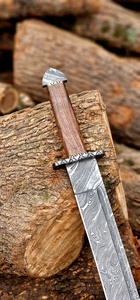Épée viking en acier de Damas, lame droite, manche en bois, épaisseur 0,6 mm, qualité DIY, lame simple - Product Image 6