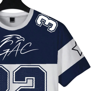 Mens Blue White Sublimation Sports T-<b>Shirt</b> Short Sleeve Breathable Quick Dry <b>100</b>% <b>Polyester</b> Athletic Fitness Running Casual XL - Product Image 3
