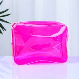 Sac cosmétique transparent en PVC de style simple avec fermeture éclair et logo personnalisé, grands sacs, prix de gros pour les lycées - Product Image 6