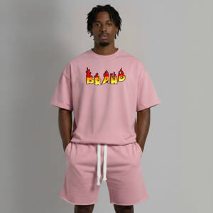 Ensemble de t-shirts à manches courtes pour homme, personnalisés, tricotés, 100% coton, respirants, écologiques, décontractés, streetwear - Product Image 1
