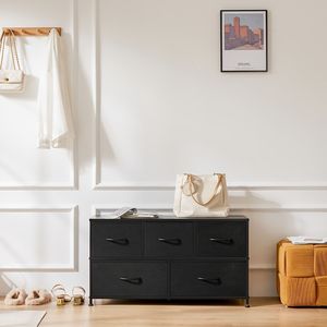 Tour de rangement en tissu à 5 tiroirs, commode de chambre, design élégant avec bacs pour une organisation efficace - Product Image 4