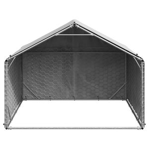 Caseta Grande para Perros de Exterior, de Acero Galvanizado Plateado, Casa y Muebles para Mascotas - Product Image 3