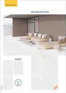 Carreaux en porcelaine finition marbre 1200x1800mm, surface brillante, dalles de grande taille de qualité supérieure pour sol et mur - Product Image 2