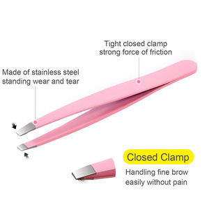 Juego de Pinzas Profesionales de Acero Inoxidable con Punta para Extensión de Pestañas y Cejas - Product Image 2