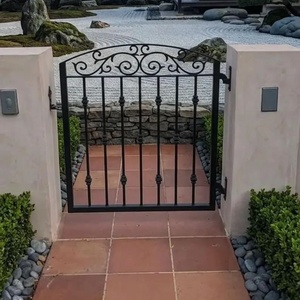 Puerta de Hierro Forjada a Mano de Estilo Europeo con Acabado Resistente a la Oxidación y Fácil Instalación Exterior - Product Image 2