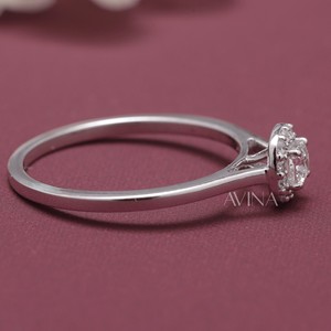 IGI Certified Cushion Cut Diamond Halo <b>Solitaire</b> <b>Ring</b> in Solid 925 Sterling <b>Silver</b> - Product Image 4