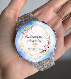 นาฬิกาข้อมือผู้ชายแบบอัตโนมัติ ตัวเรือนสแตนเลสสตีล ประดับเพชรคุณภาพสูง VVS Moissanite กันน้ำ ดีไซน์หรูหรา - Product Image 1