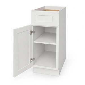 In Stock USA 15 Inch White and Gray Shaker Lower Kitchen <b>Cabinet</b> Solid <b>Wood</b> Doors RTA Kitchen <b>Cabinets</b> B15 Fast Delivery - Product Image 4