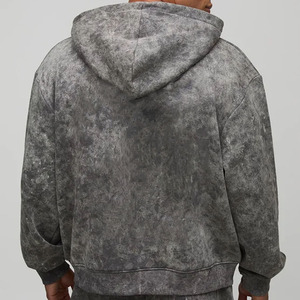 Amorous Angels Hooded Tracksuit Men Gray <b>Tie</b> <b>Dye</b> Print Streetwear Full Zip Sweatshirt Pants <b>Set</b> Loose Fit Autumn Wear - Product Image 3