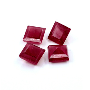 Rubis naturels de Bangkok, carrés calibrés de 10 mm, pierres précieuses de rubis naturelles facettées pour la fabrication de bijoux, prêtes à l'emploi - Product Image 1