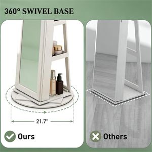 Specchio Decorativo Bianco con Armadietto Portagioie e Organizer per Trucchi - Product Image 6