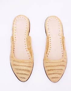 Handmade Raffia <b>Mules</b>: Moroccan Woven <b>Slippers</b> - Product Image 2