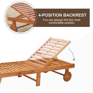 Sdraio Pieghevole Moderna in Teak con Telaio in Alluminio e Ruote per il Comfort del Patio - Product Image 4