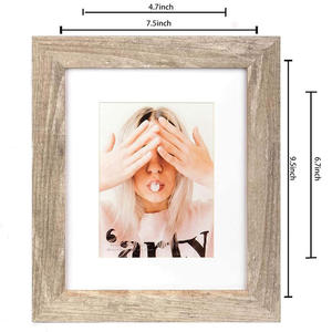 Wide Molding 8x10 & 5x7 Picture Frames Mat HD Glass <b>Rustic</b> Wooden Light Brown Customized Logo Eco-Friendly Photo Frame Table - Product Image 6