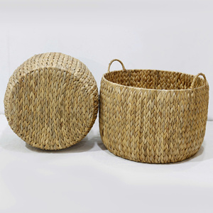 Juego de 2 Cestas de Almacenamiento Multifuncionales Hechas a Mano con Jacinto de Agua, Diseño Tejido Ecológico para Frutas y Maquillaje - Product Image 5