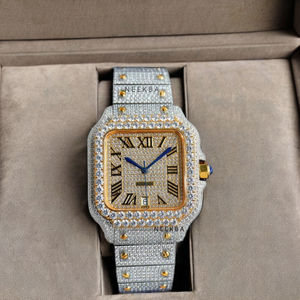 Montre Moissanite méticuleusement faite à la main-Montre alternative en diamant glacé, montre-bracelet de bijoux de style Hip Hop - Product Image 1