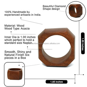 Luxurious Simple <b>Retro</b> Wooden Napkin Ring Environmentally Friendly for Wedding Celebration Party for <b>Dining</b> <b>Table</b> - Product Image 4