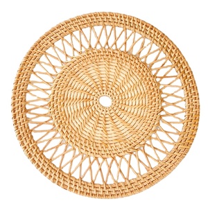 Cheapest Modern <b>Yellow</b> Handwoven Rattan <b>Placemats</b> Country Style Loose Weave Charger Plates Rattan - Product Image 1