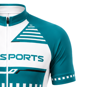 Teal White Custom <b>Cycling</b> Jersey <b>Shorts</b> Set <b>Short</b> Sleeve Full Zip Quick Dry <b>Padded</b> Bike Racing Uniform Performance Sportswear - Product Image 6