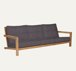 Sofá de Jardín Moderno para Exteriores, Estructura de Madera de Teca Sólida, Asientos Acolchados Resistentes a la Intemperie para Patio, Terraza, Villa, Vida al Aire Libre - Product Image 2