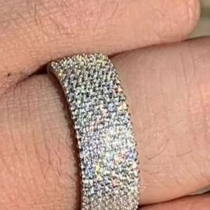 แหวนเพชรโมอีสทรงกลมสีขาวแหวนหมั้นแหวนเพชรโมอิสสวยงามของขวัญสำหรับเธอ - Product Image 1