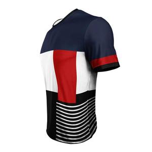 Camiseta de Manga Corta para Hombre, Corte Regular, Cuello Redondo, 100% Algodón, Bloques de Color Rojo, Blanco y Negro, Informal, Transpirable, Tejido de Punto, 320g - Product Image 6